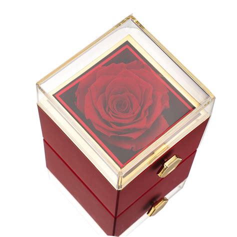 metal rose ring box|eternal love rose box.